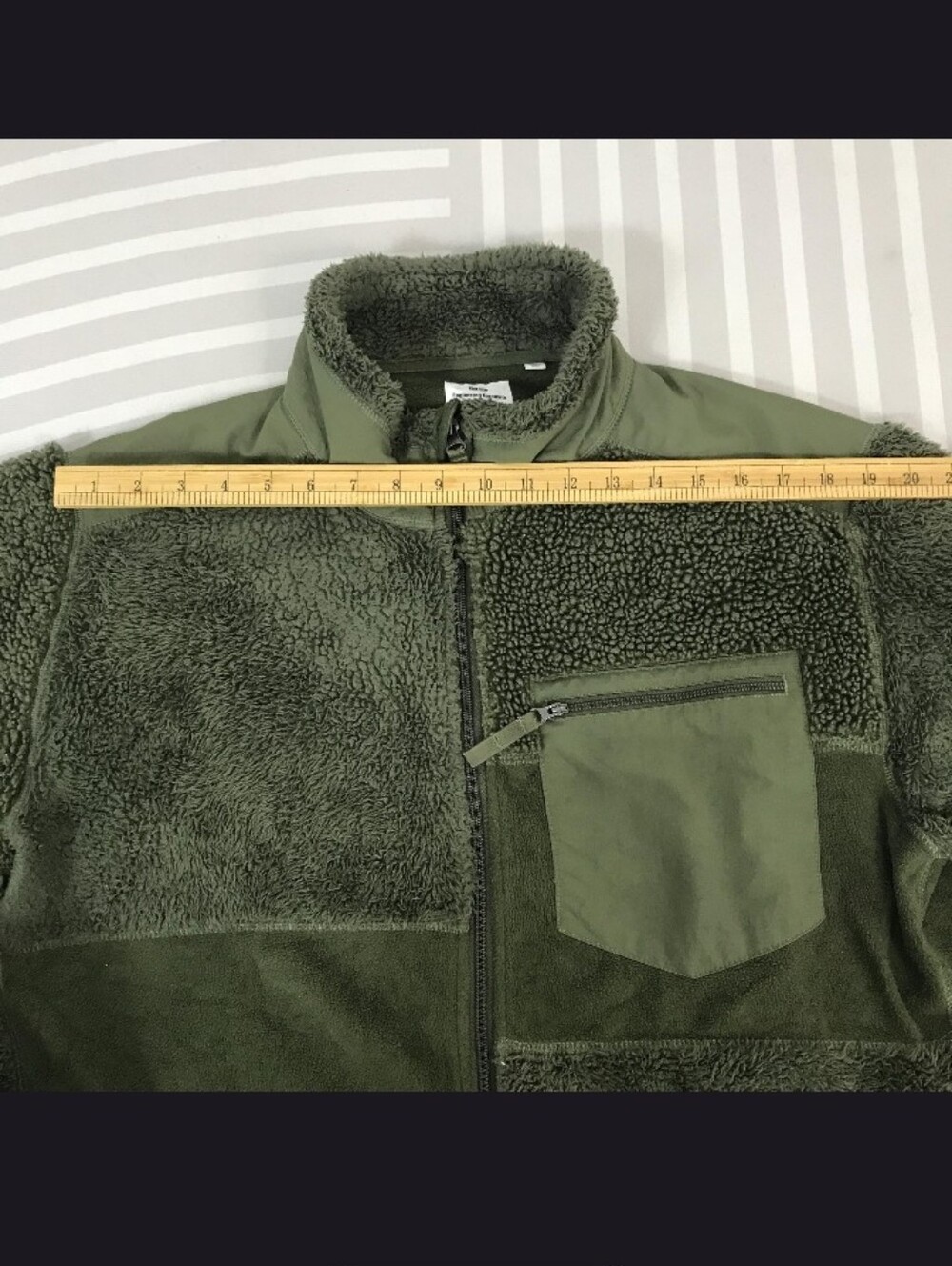 Womens Olive Green Fleece Zip Jacket